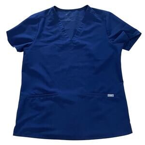 Figs Casma Scrub Top Women’s Size Medium Short Sleeve Blue Nurse Hospital